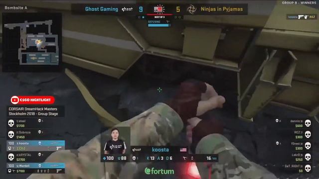 [CSGO Highlights] Ghost vs NiP (Map2/Train) - DreamHack Masters Stockholm 2018 смотреть онлайн