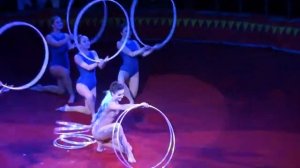 Circus  The gymnast with hoops  Цирк  Гимнастка с обручами