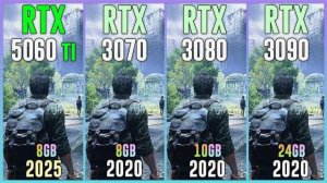 RTX 5060 TI vs RTX 3070 vs RTX 3080 vs RTX 3090 - Test in 20 Games