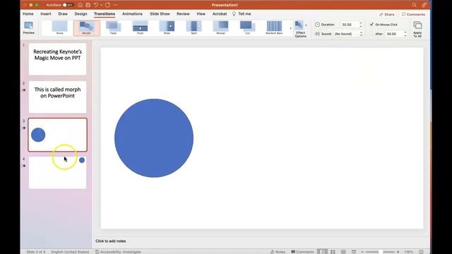 Morph Transition on PowerPoint (aka Magic Move on Keynote) смотреть онлайн