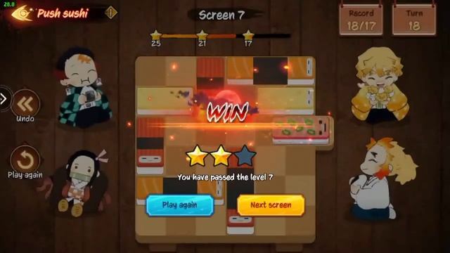 Push Sushi Demon Legend Fury Level Easy 1-10 #гдемойактив #demonslayer #anime #втоп #kimetsunoyaiba