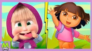 Маша и Медведь против Даши-Путешественницы.Бегалки с Героями Мультиков.Кто Самый Быстрый и Ловкий