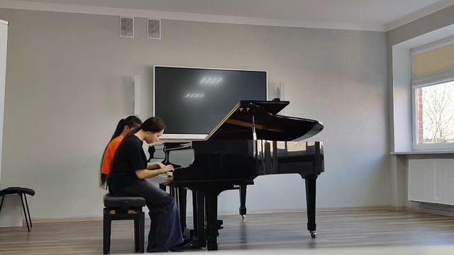 Мальсагова Малика и Манджари Амелия. Ф. Пуленк Соната для фортепиано в 4 руки. I часть