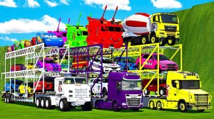 Машинки летают и прыгают! Развивающие мультики Машины помощники. Мультфильмы про машинки