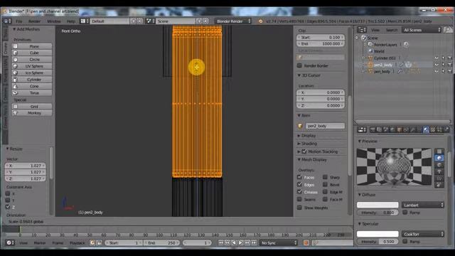 Modeling a pen in blender - Channel art #2 смотреть онлайн