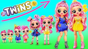 Бедная и Богатая сёстры-близняшки растут! Идеи для кукол ЛОЛ.