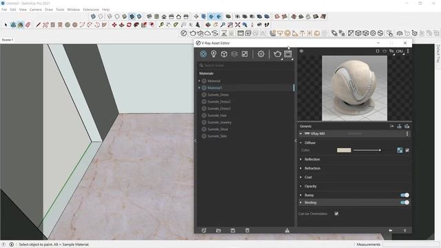 Marble effect in Vray for Sketchup. смотреть онлайн