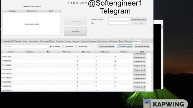 Функционал Программы для раскрутки Telegram