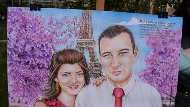 Портрет Акварельними олівцями формат А1 60смх84см Ніжна пара в Парижі смотреть онлайн