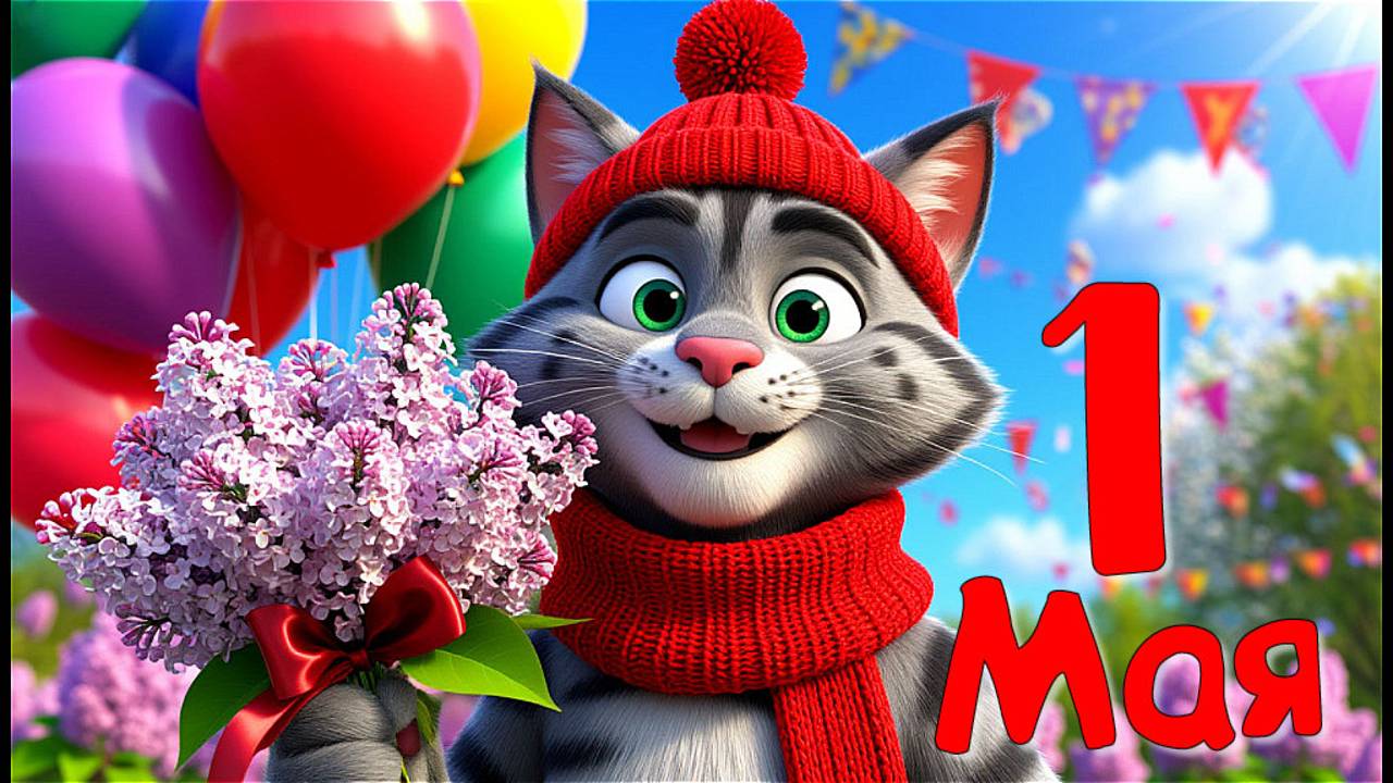 1 Мая Праздник Весны! Поздравления с Первомаем Мультяшные Прикольные! МИР, ТРУД, МАЙ!