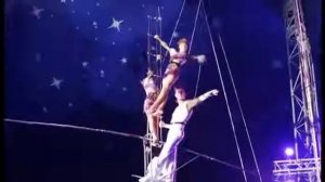 High wire  Sergey Makarov group  Circus Toulouse 2014 15 Канатоходцы,руководитель Сергей Макаров