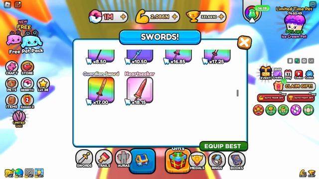БАГ! МЕЧ БОССА, UGC, ТОП ПЕТЫ СИМУЛЯТОР МЕЧА! Pull A Sword ROBLOX смотреть онлайн