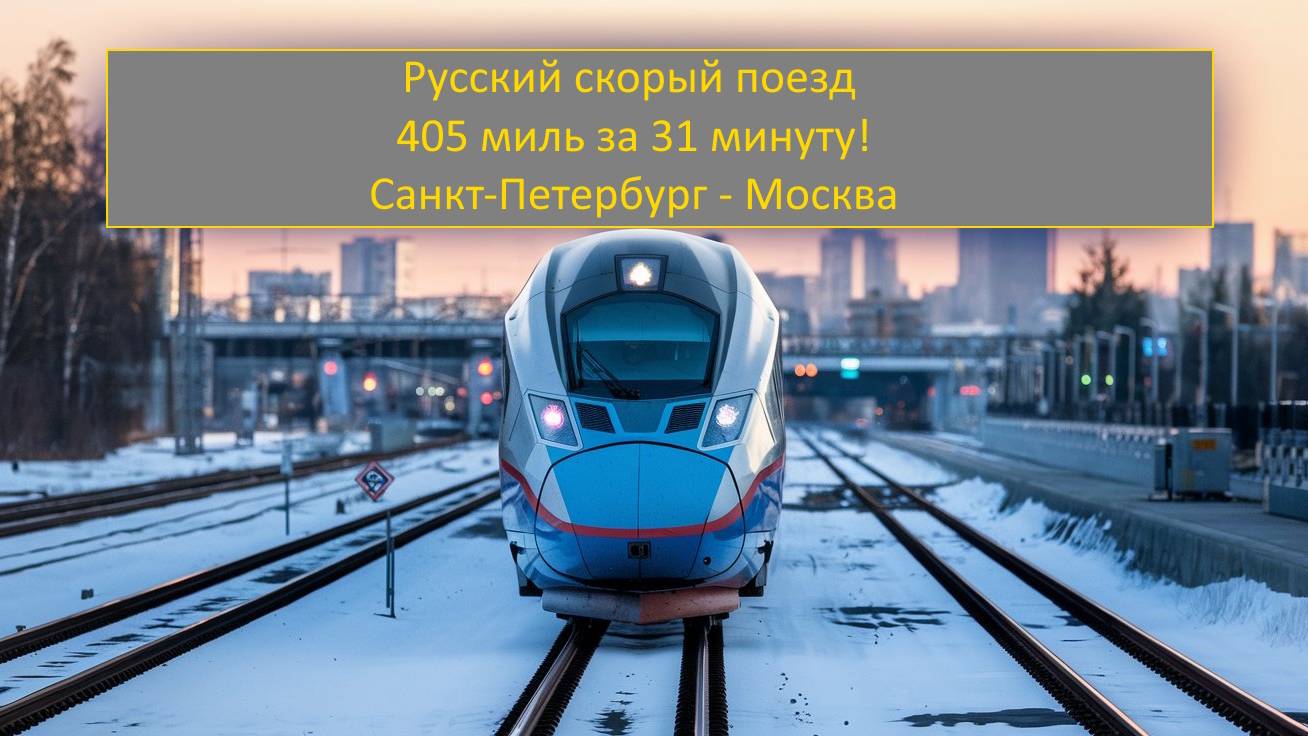 Русский скорый поезд - 405 миль за 31 минуту! Санкт-Петербург - Москва