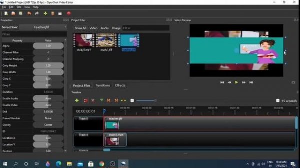How remove/change background in openshot video editor