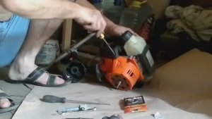 ТРИМЕР Патриот PT 3045 полная разборка. ПОЧЕМУ ГЛОХНЕТ на высоких оборотах. (360p)