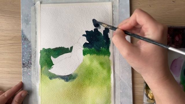 Утки на прогулке. Часть 4. Заливка фона. смотреть онлайн