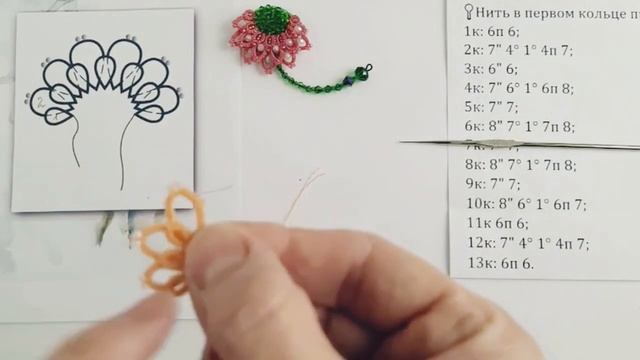 Брошь _Гербера _ часть 1