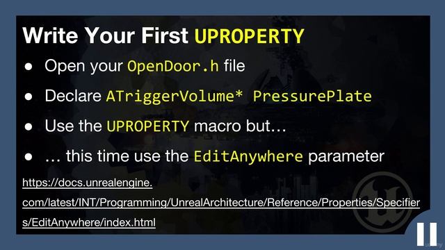 [Udemy UE4 C++] 065 Macros Starting with UPROPERTY смотреть онлайн