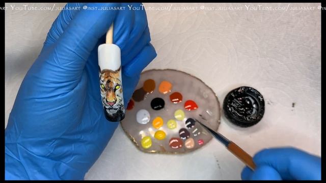 Тигр 2022! Рисуем тигра в акварельной технике гель-лаком! Тигр Арт! How to draw a Tiger! Nail art! смотреть онлайн