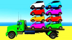 Мультики для детей Цветные Мини Машинки и Грузовик Веселые Супергерои Мультик Песенка для Малышей