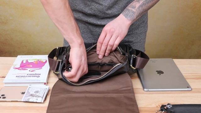 Обзор кожаной мужской сумки Vintage 14612 смотреть онлайн