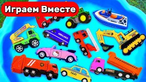 Игрушки мультики ! Игрушечные экскаваторы и грузовики 🚜🔊 изучаем звуки техники 🚜🔊