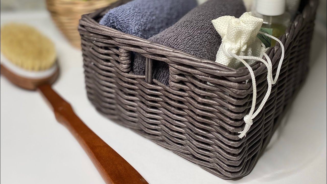 Прямоугольная корзина из бумажной лозы смотреть онлайн