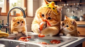Mama Cat's Fancy Grilled Crab - The Playful Kittens Enjoying Themselves