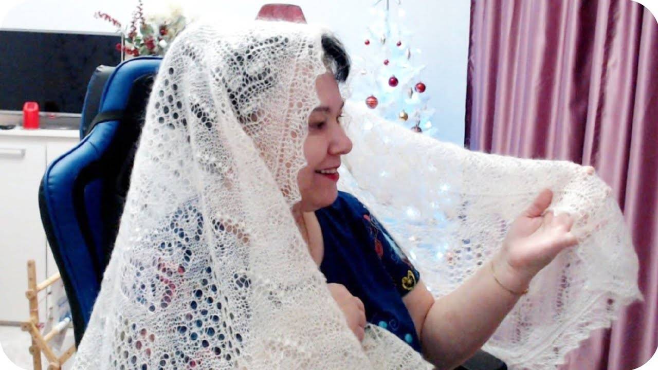 Обзор пуховых изделий! Новинки ручной работы_ платки, паутинки, шали, косынки, палантины. смотреть онлайн