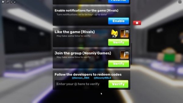 Коды Rivals  - Новые Коды Roblox Соперники