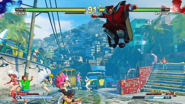 Brazilian Soccer Babe Laura Vs M. Bison (Hardest AI) - STREET FIGHTER V