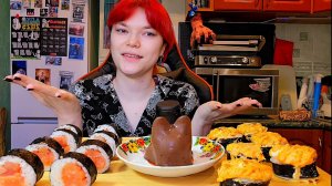 Мукбанг | Суши и Роллы, Панна Котик | Обжор Асмр