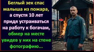 Зек спас малыша из пожара..., а спустя 10 лет придя к богачам на работу, застыл на месте увидев фото