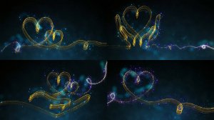 Футаж Сердечки (светящиеся линии)