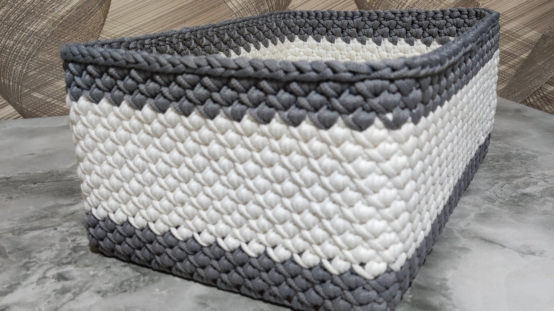 Мастер класс!!! Прямоугольная корзина из полиэфирного шнура крючком 💫 смотреть онлайн