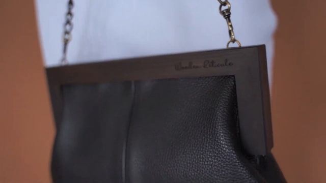 Клатч ручной работы Wooden Reticule в черном цвете