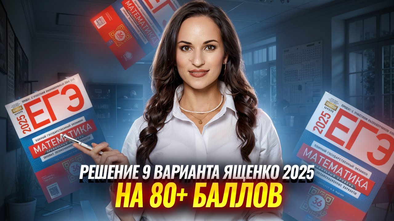 РАЗБОР 9 ВАРИАНТА ЯЩЕНКО 2025 (1 ЧАСТЬ + 13, 15, 16) смотреть онлайн