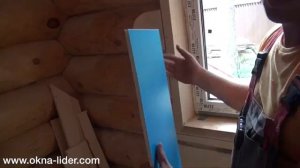 Изготовление лысок, установка откосов и деревянных наличников в бревенчатом доме