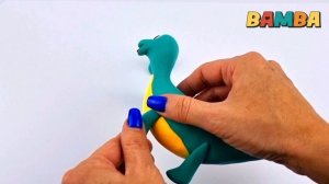 ✅️ВЕСЁЛЫЕ ДИНОЗАВРЫ.🦖 ЛЕПИМ СТЕГОЗАВРА из воздушного пластилина 💥