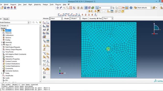 Meshing of shell part in Abaqus using sweep technique смотреть онлайн