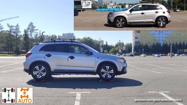 Mitsubishi Outlander Sport ASX RVR AWC против Kia Sportage AWD - @тесты 4x4 на роликах