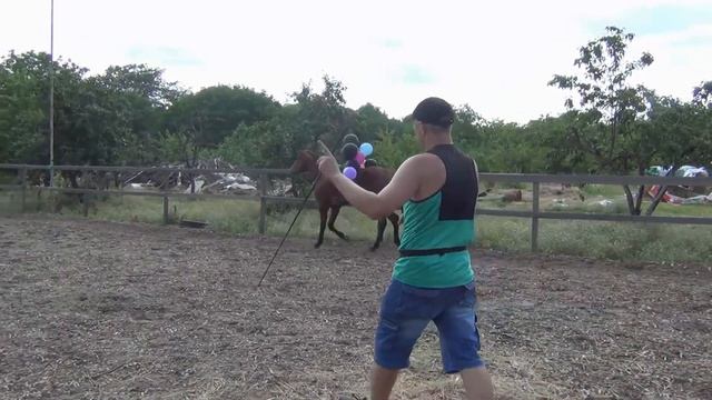 Лошадь и воздушные шары.Учим лошадь не бояться. We teach the horse not to be afraid. смотреть онлайн
