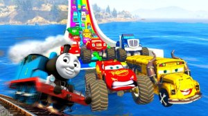 Гонки на машинах Диснея Сказочные Молния Маккуин Томас Поезд Все машины Диснейленд Мультик для детей