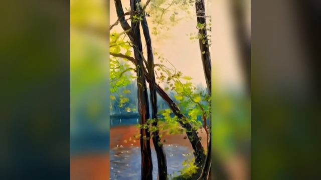 Осенний пейзаж маслом смотреть онлайн