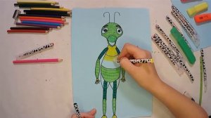 Лунтик. рисуем лунтика и кузю
