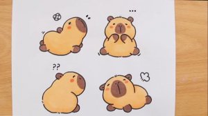 Как нарисовать Капибару в разных позах