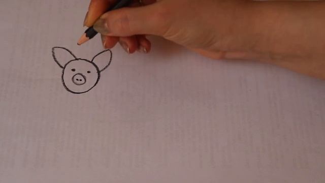 Рисуем свинку легко и быстро детский рисунок смотреть онлайн