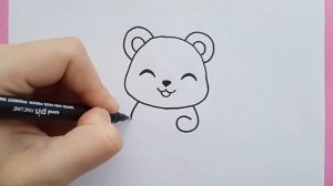 Как нарисовать мишку с сердечком