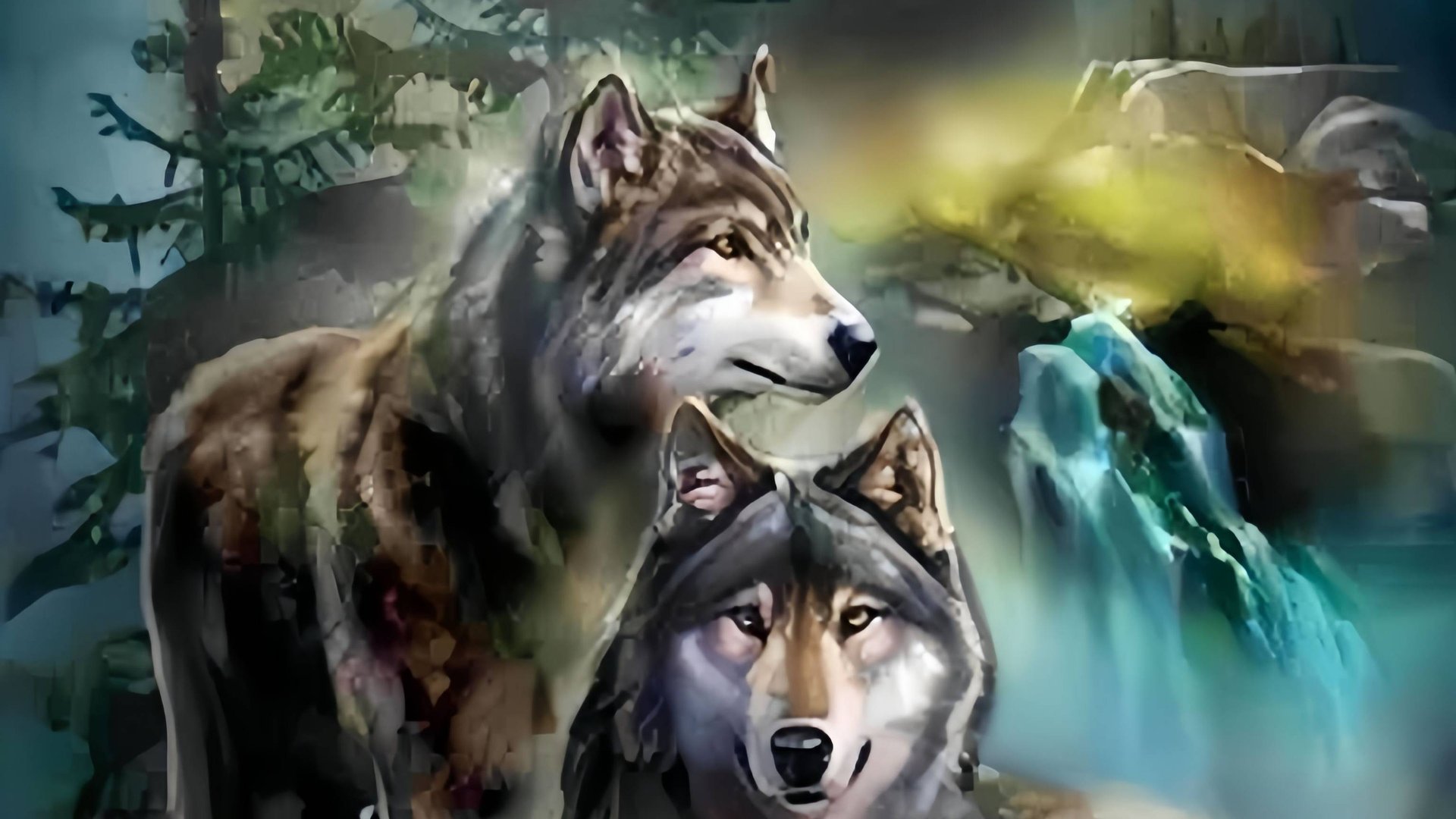 Алмазная мозаика от Art on Canvas Лунная ночь Волки смотреть онлайн