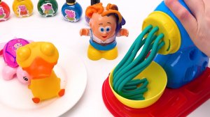 Первые мультики. Игрушки для детей. Пластилин Плей-до. Слаймы. Звуки АСМР. Фигурки из мультиков